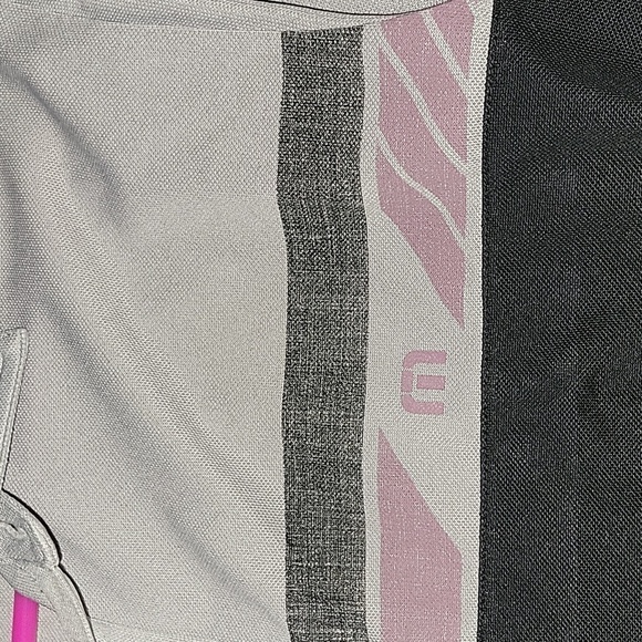 TRAVIS MATTHEW REAL TREAT Men's Polo Logo Golf Shirt L Striped Y2K 90's Designer - Picture 6 of 7